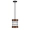 Westinghouse Pendant 60W Langston, Matte Black Barnwood Accents Cage Shade 6117900 - alternate 1